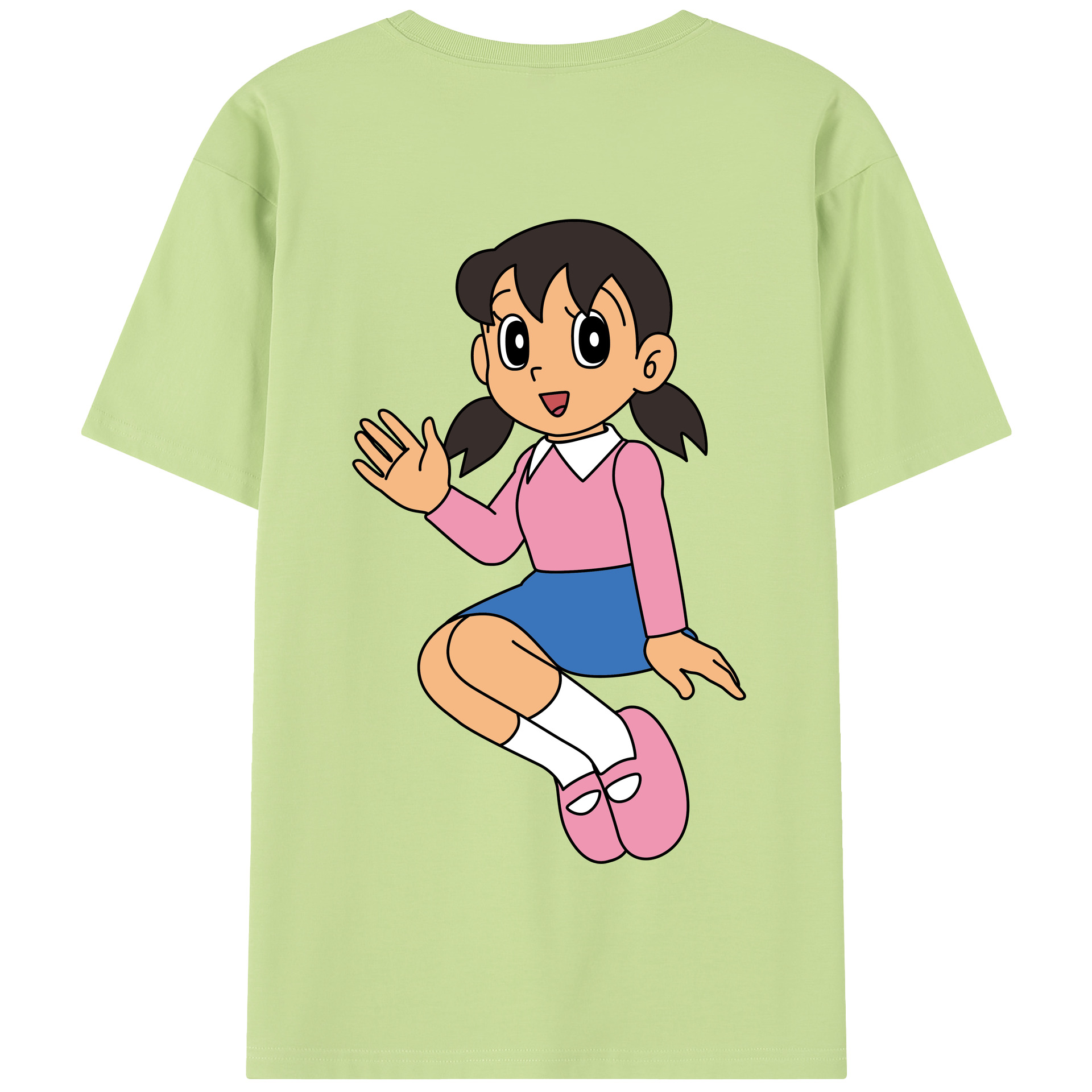 （画像用） ドラえもん みなもと しずか Doraemon Shizuka Minamoto 綿100％半袖Tシャツ（背面プリント）
